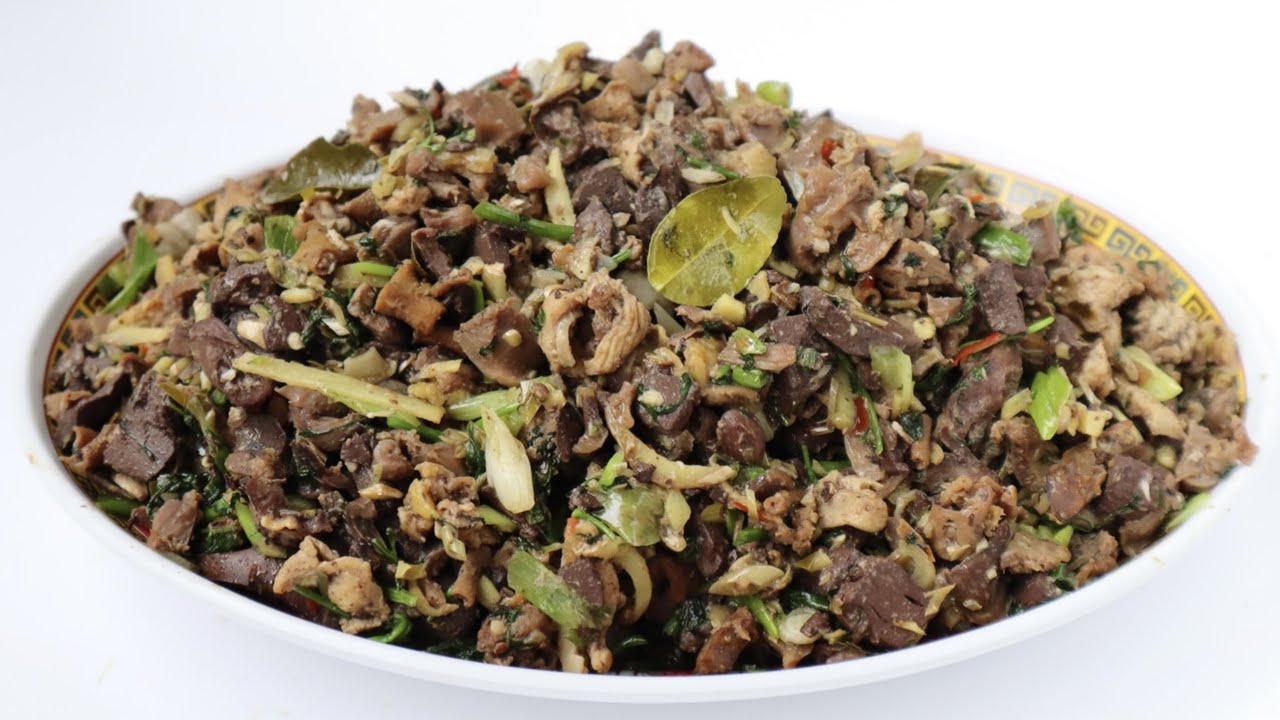 Stir Fry Chicken Giblets: Plaab qab kib
