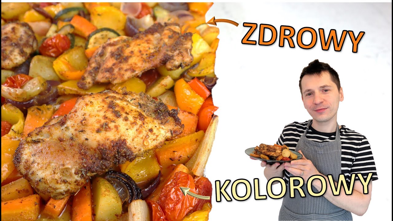 Kurczak cajun pieczony z warzywami