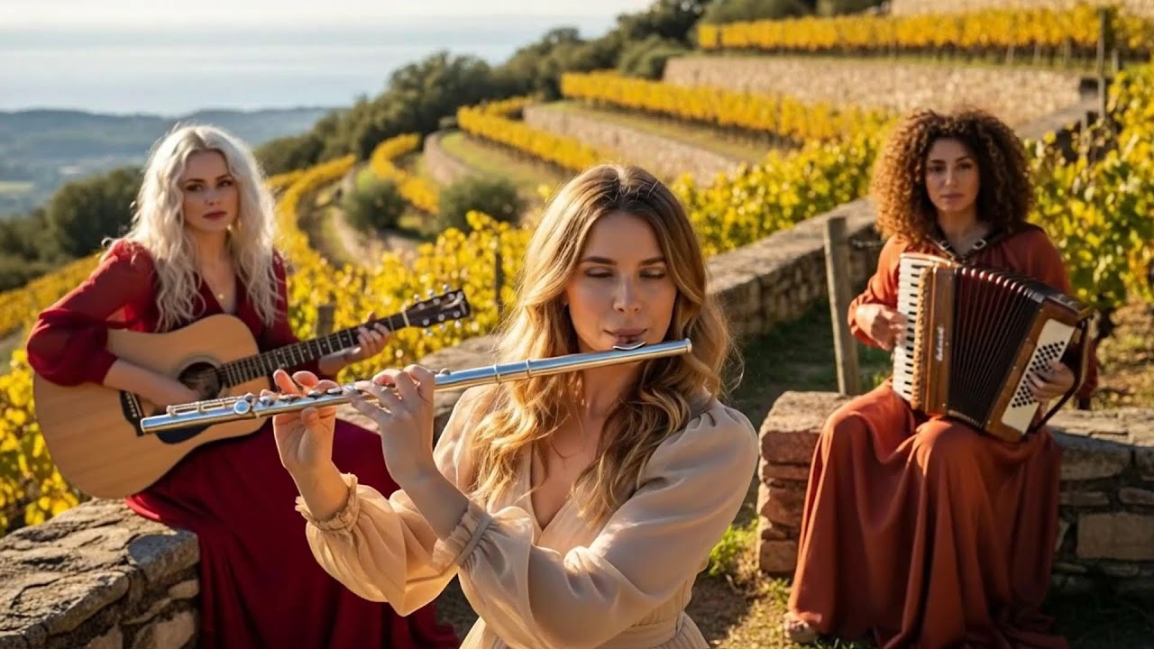 A Garden Beneath the Amber Sky | Cinematic Flamenco Guitar, Sax, Accordion & Flute