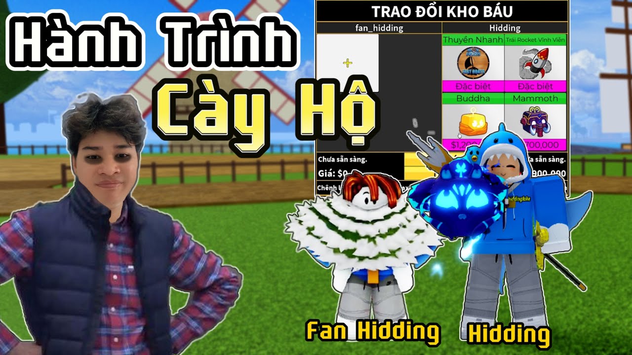 Bloxfruits - Hidding CÀY HỘ ACC FAN CHO LUÔN GAMEPASS VÀ CÁI KẾT. #hidding #bloxfruit #bloxfruits