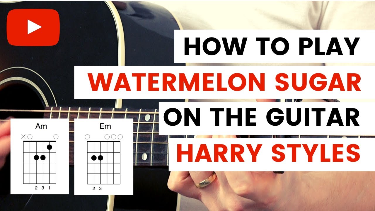 Watermelon Sugar Harry Styles Guitar Tutorial // With Capo and Without Capo / How To Play