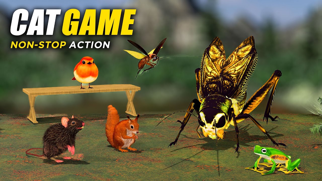 Cat Game – Suddenly Attacked by Insects | Non-Stop Action for Cats