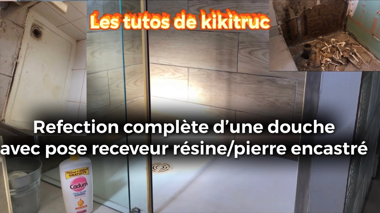 Réfection complète d’une douche avec pose de receveur résine/pierre encastré