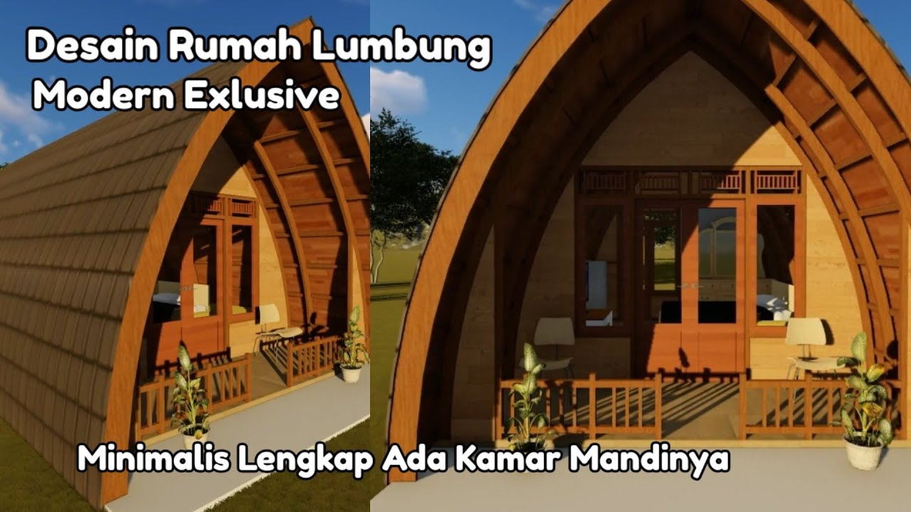 Desain Rumah Lumbung Kayu Modern Minimalis Sederhana