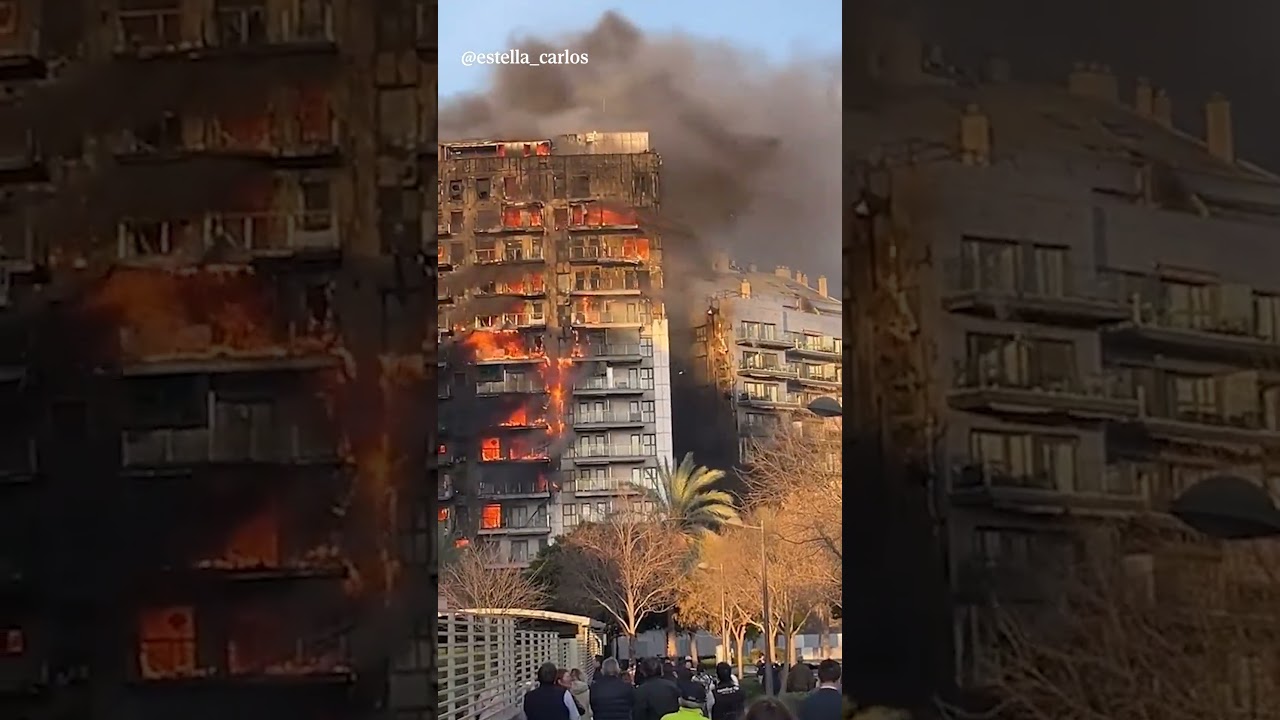 As&iacute; se consumi&oacute; el edificio en s&oacute;lo 45 minutos #valencia #incendio