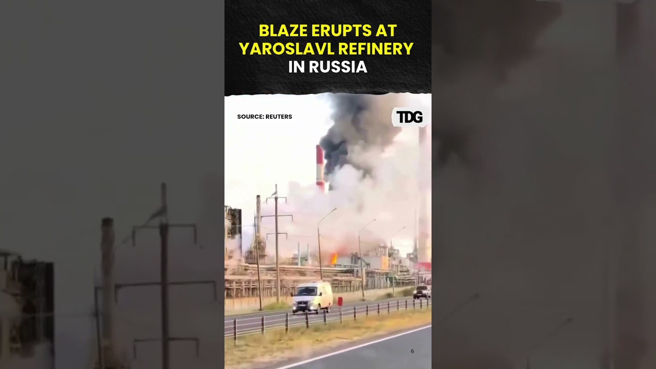 #watch | Fire Breaks Out at Russia&rsquo;s Yaroslavl Oil Refinery | #shorts #russia #yaroslavl