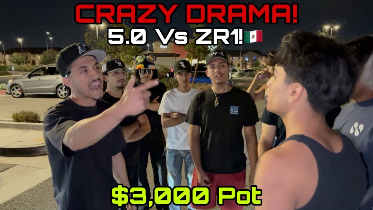 MAJOR DRAMA! 5.0 Vs C6 ZR1! $3,000 Pot #Ford #Mustang #Corvette 