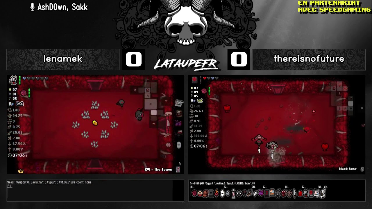 lenamek vs thereisnofuture. Tournoi The Binding of Isaac.