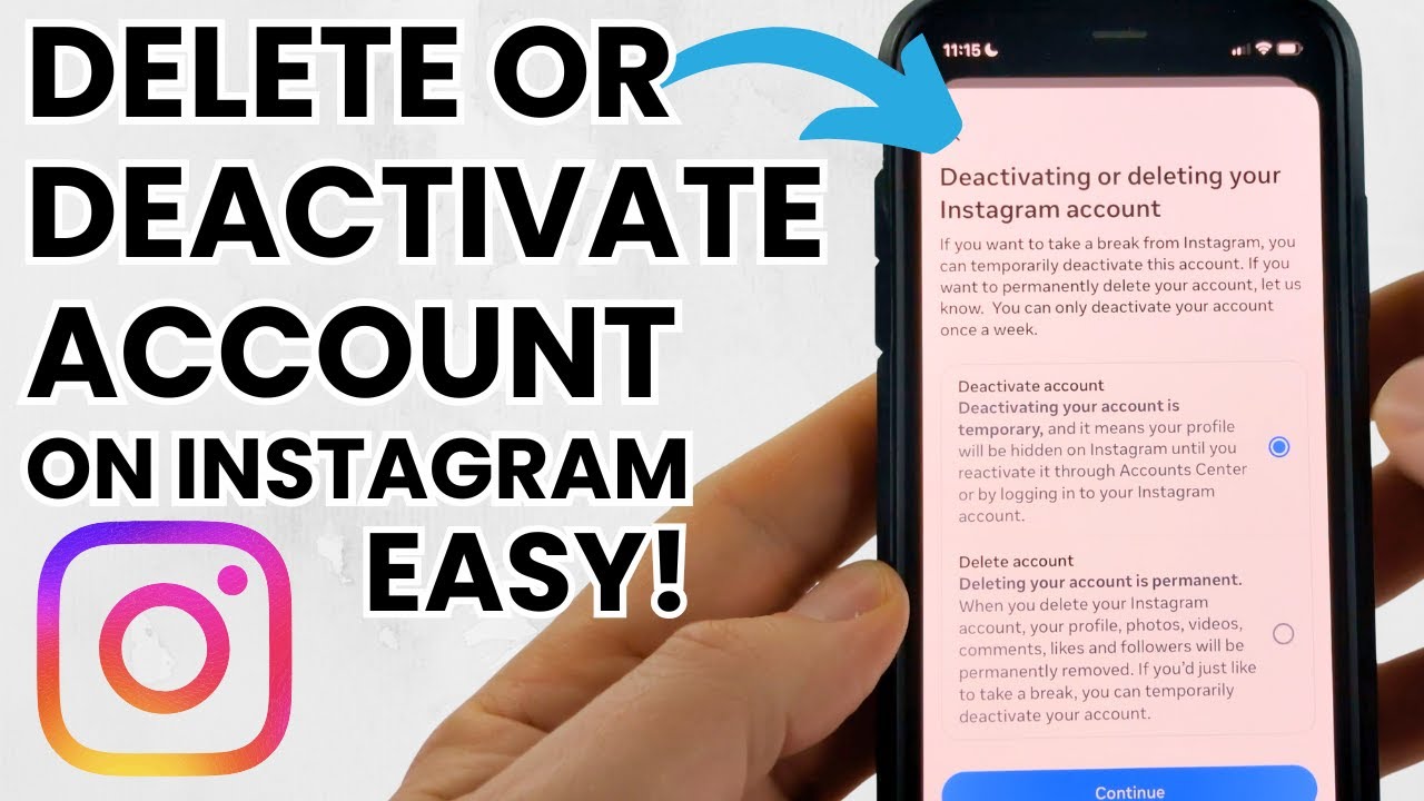 How To Deactivate or Delete Instagram Account