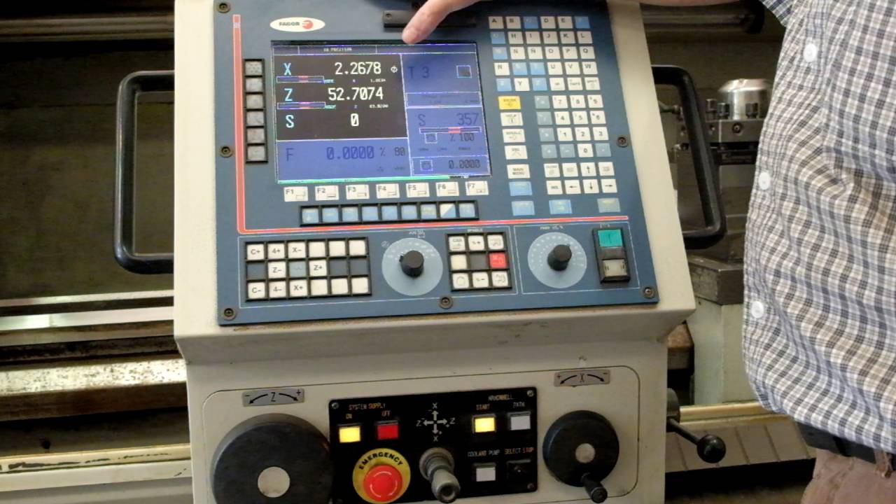Fagor 8055 Clausing CNC Lathe controls