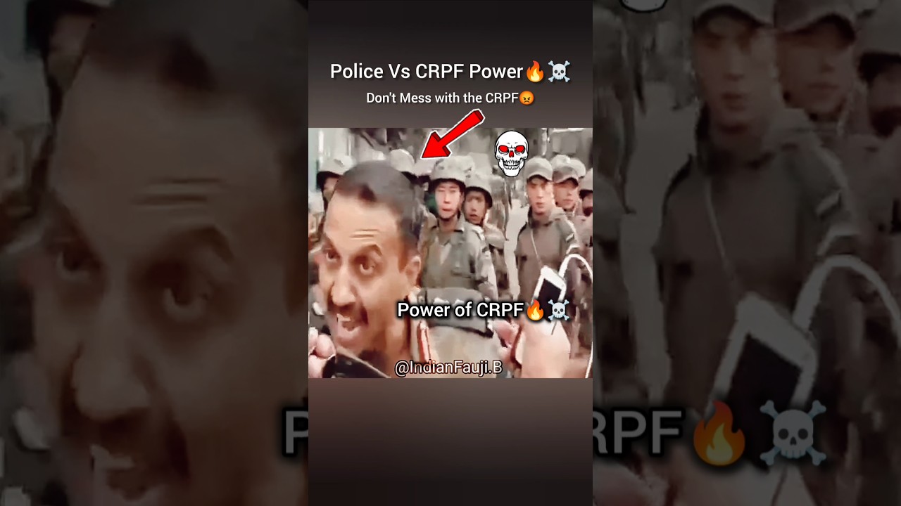 Police Vs CRPF Power🔥☠️⚔️ Police Slapped the CRPF😡 #crpf #police #indianarmy #viralvideo #army