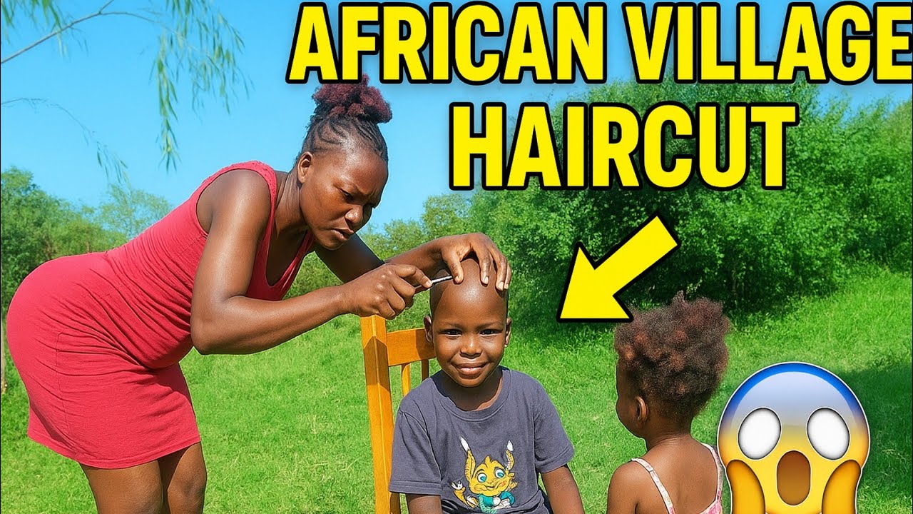 "Shaving My Child’s Hair the African Way ✂️ Village Life"