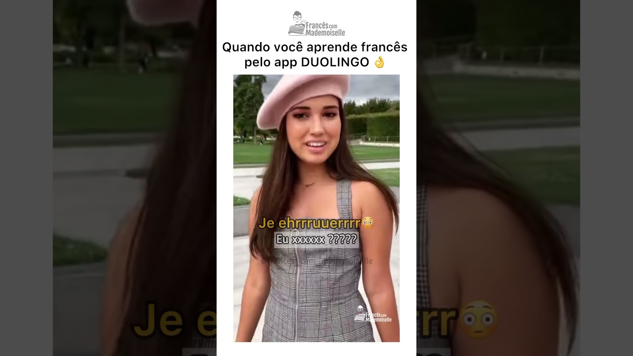 Franc&ecirc;s com app Duolingo.