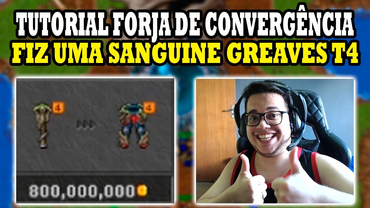 Tibia - Tutorial Forja de Convergência, Veja na prática fazendo uma Sanguine Greaves t4