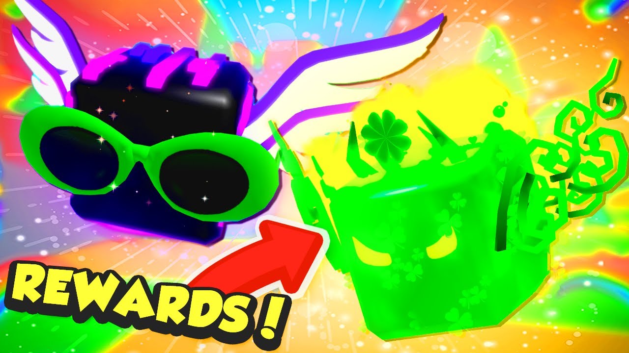 Getting GALACTIC SHOCK AND OVERSEER from St. Patrick's Rewards in Roblox Bubble Gum Simulator!
