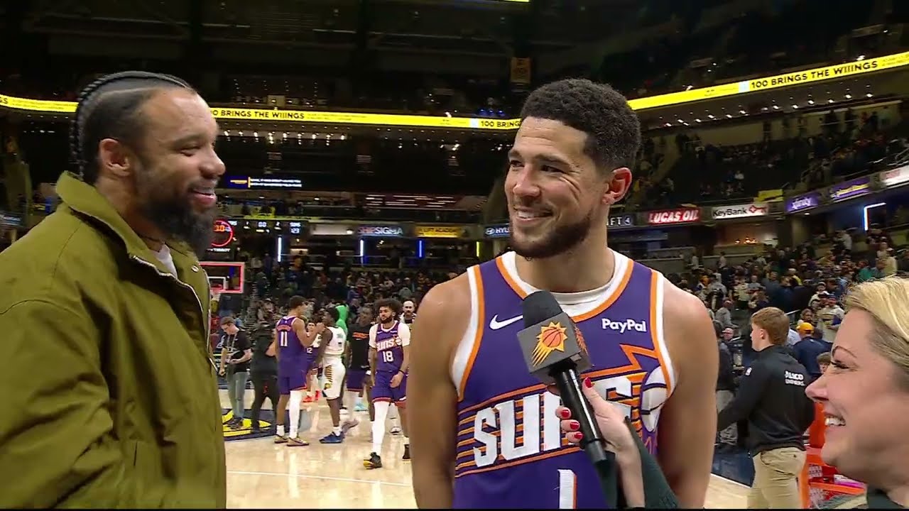 Devin Booker Postgame On-Court Interview after season-high 43 PTS in win vs Indiana Pacers