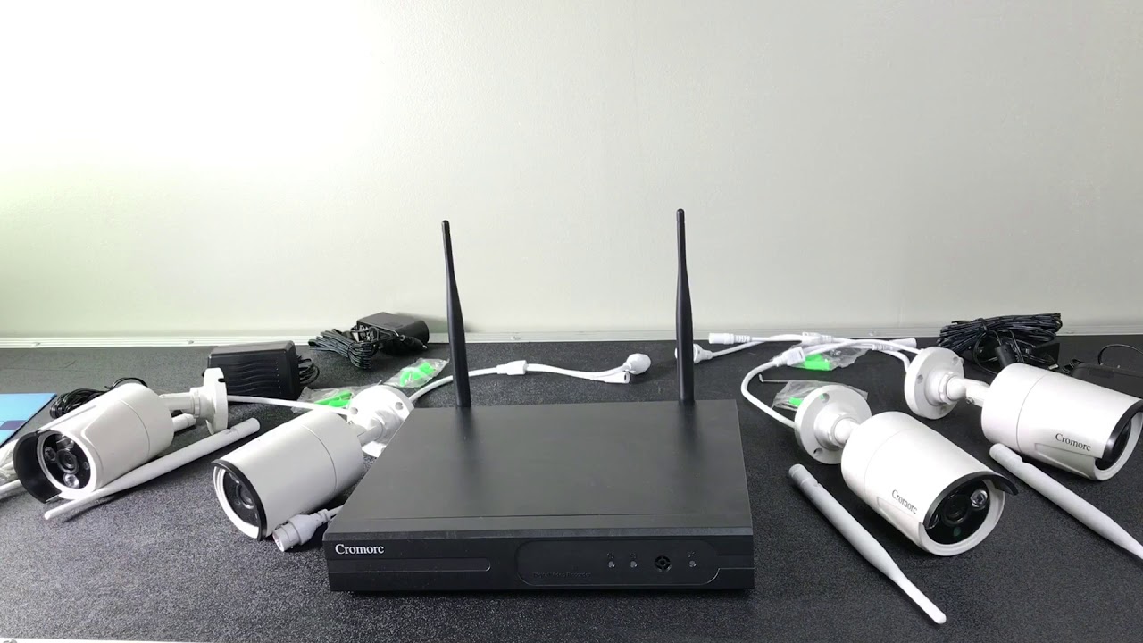 Cromorc Wireless Video Security Camera System WIFI NVR Kit 4CH 1080P NVR 4pcs 960P
