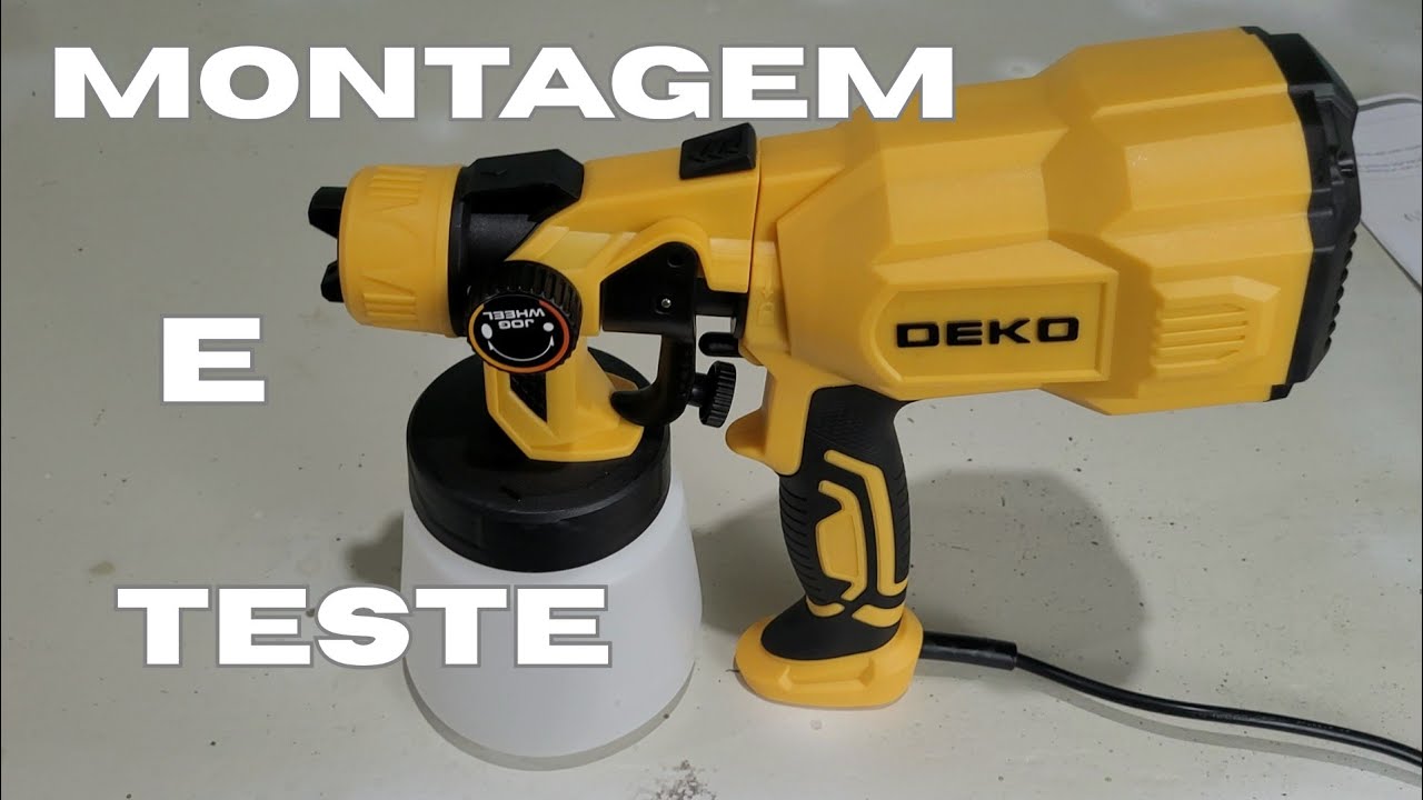 Montando e testando pistola de pintura DECO com regulagem de leque 