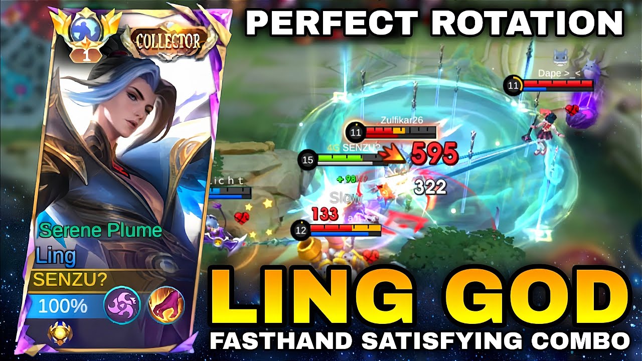 LING FASTHAND SATISFYING COMBO - SUPER AGGRESSIVE + ON POINT (Ling God Is Here) Top Global Ling MLBB