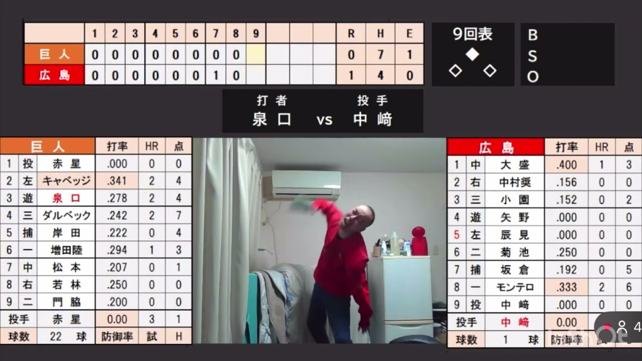 【は？】９回、泉口に逆転ホームラン打たれた瞬間のカープファン