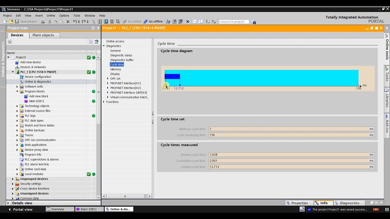 Siemens PLC Scan Time Monitoring with RT_INFO Block | Practical Demo(TIA Portal)