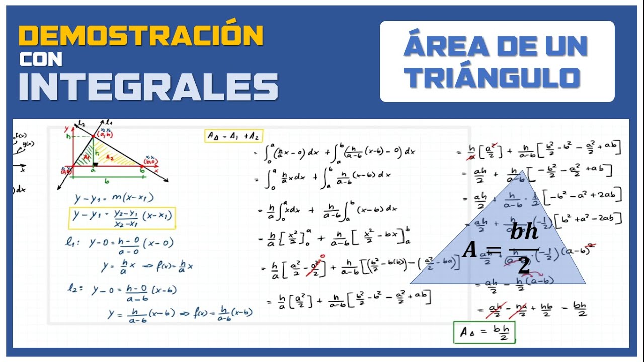 ✅ Demostración del Área de un Triángulo con Integrales