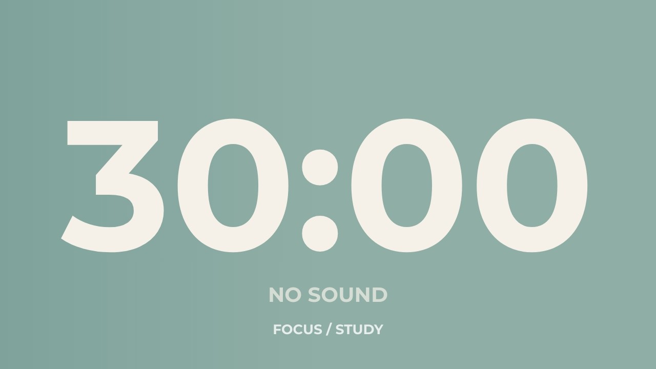 30 Minute Countdown Timer – No Sound | Productivity Session