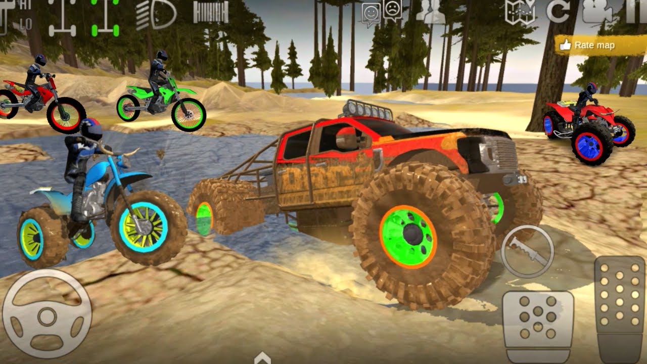 Driving a Pickup Truck Through Mud Simulator - Offroad Car Outlaws - Android Gameplay