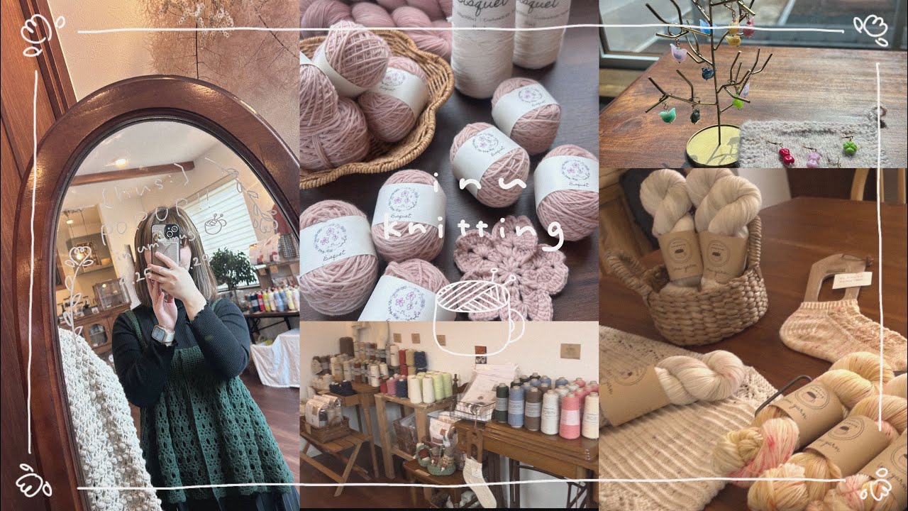 vlog🧶手編みのお店[hus:]POPUP in umemugi 始まりました/ 桜染め/マーカー作り