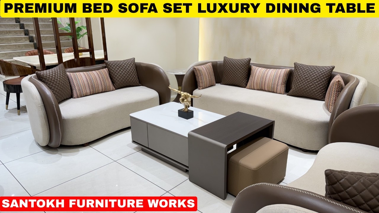 Premium Bed Sofa Set & Dining Table | Luxury Furniture | Kirti Nagar Market | Santok Furniture Works
