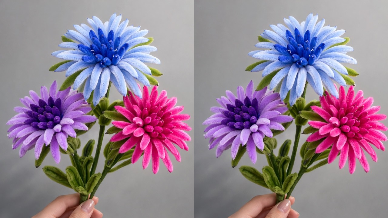 Super Easy & Beautiful Pipe Cleaner Flower DIY 😍 Anyone Can Make This! Beautiful Pipe Cleaner Flower