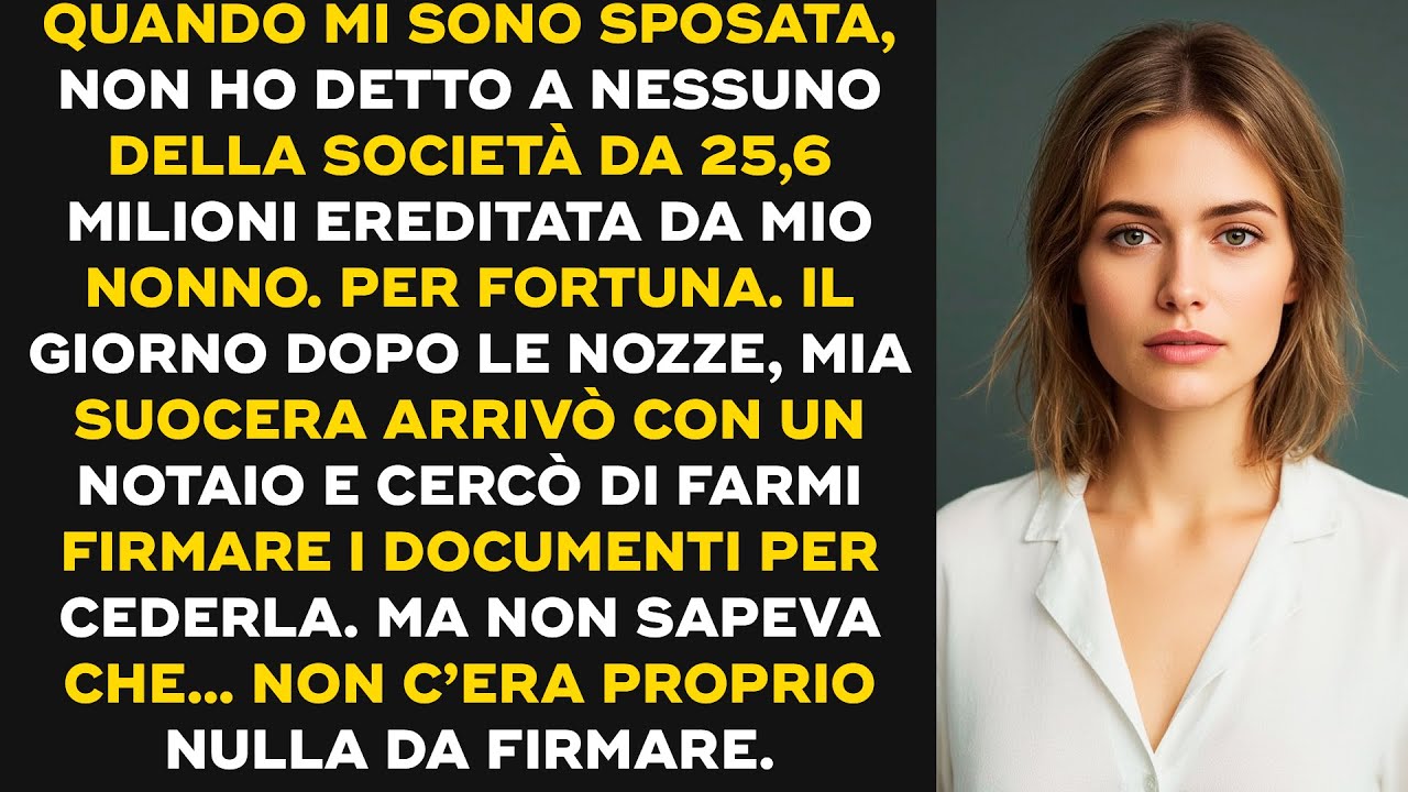 È venuta col notaio il giorno dopo il matrimonio. Ma l’azienda non poteva toccarla...
