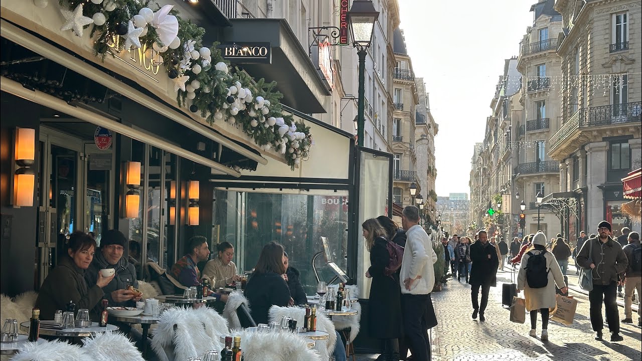 20 December 2025 PARIS 🇫🇷 FRANCE 4K HDR WALK DECEMBER PARIS STREET WALK CITY THROUGH CROWD WALK 