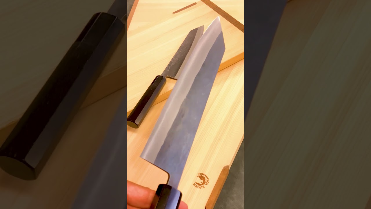 Yoshihiro Kurouchi Black-Forged Blue Steel Stainless Clad Kiritsuke Multipurpose Chef Knife