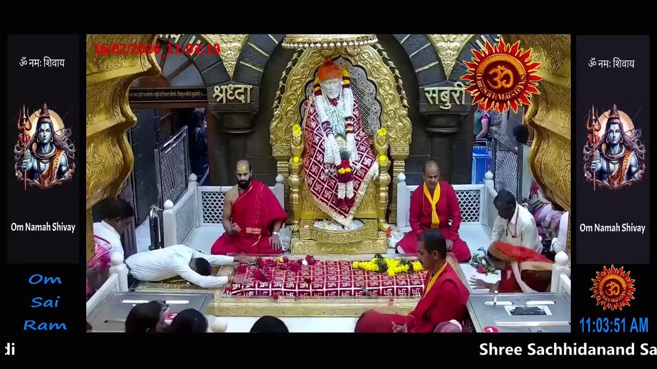 Sai Baba Darshan Live Today || 16 FEB 2026 || MONDAY || MORNING FROM SHIRDI