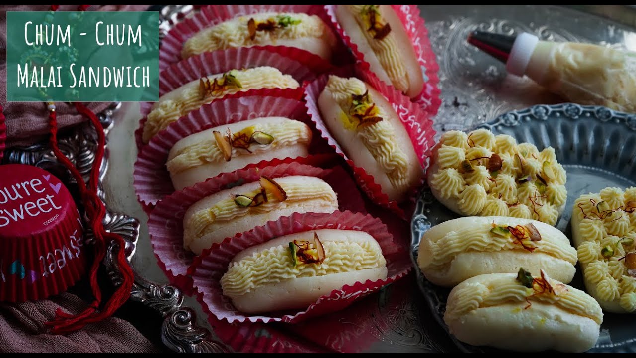 Chum Chum Recipe - Malai Cham Cham Sweet Recipe - Bengali Cham Cham Recipe