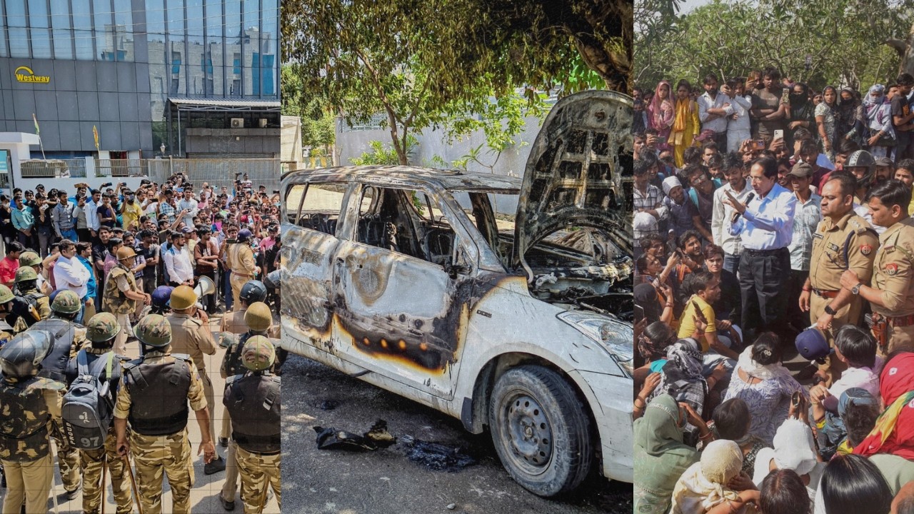 Noida Protests: Workers Protest Over Salary Hike Turns Violent, Roads Blocked | Noida Protest Reason