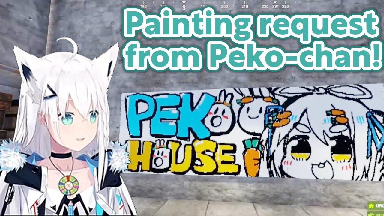 Professional painter Fubuki received a painting request from Pekora【RUST/Hololive Clip/EngSub】