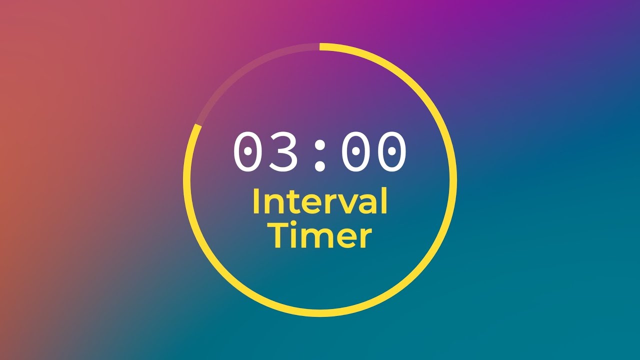 3 Minute Interval Timer 🔔 10 hours (no music)