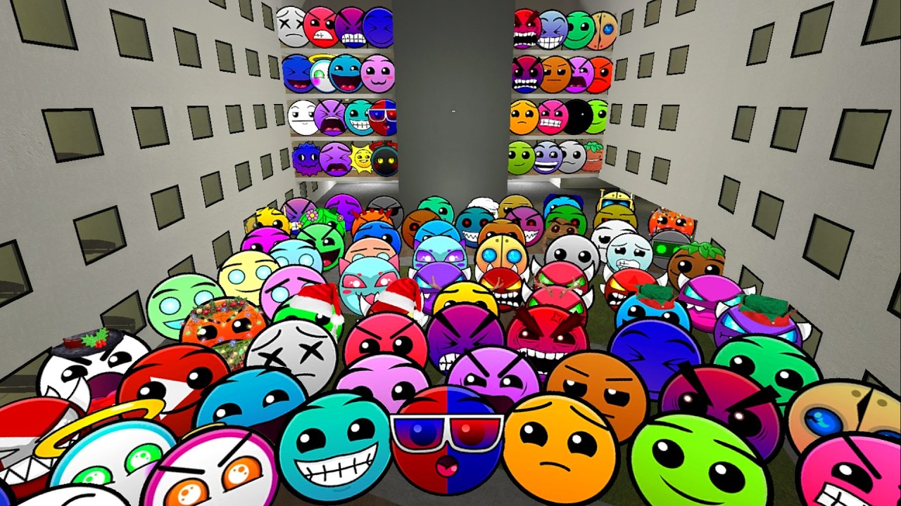 Lobotomy Dash Nextbots And Geometry Dash Chase me in Liminal Hotel | Garry's Mod