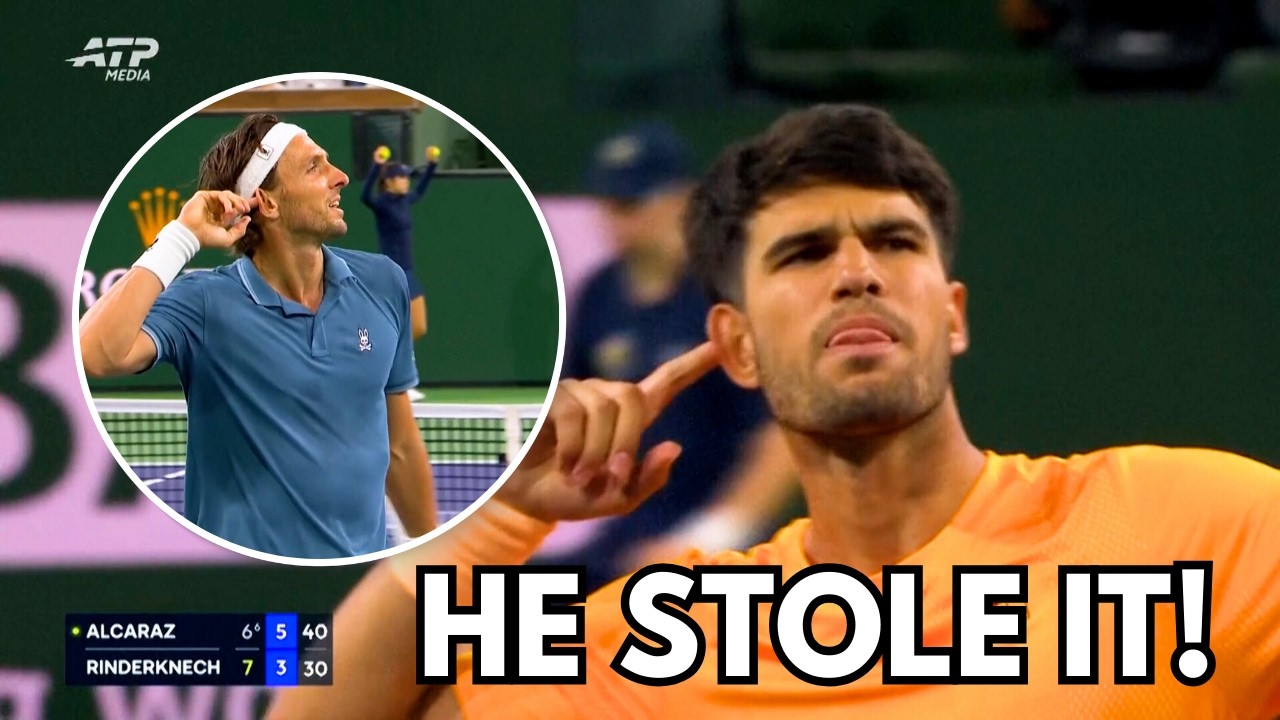 Rinderknech ‘Steals’ Alcaraz Celebration… Then Carlos Responds! | Indian Wells Highlights