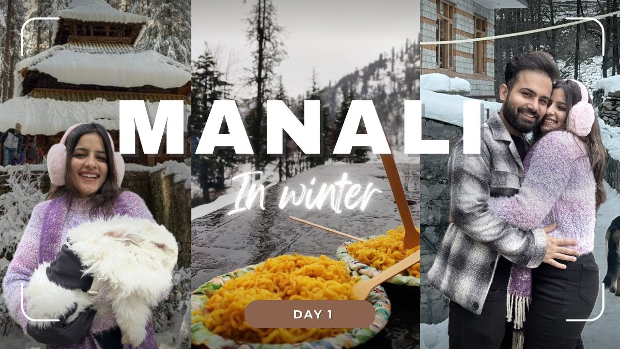 Manali in winter Day 1 | Hadimba devi temple 🛕| Manali ki mall road | Manali snowfall update