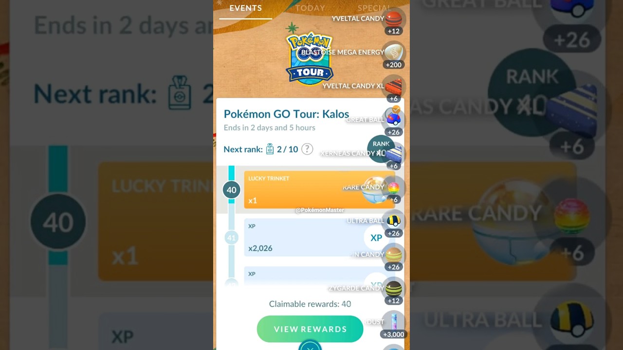 Pok&eacute;mon go tour Kalos pass : Complete Level 40 Rewards