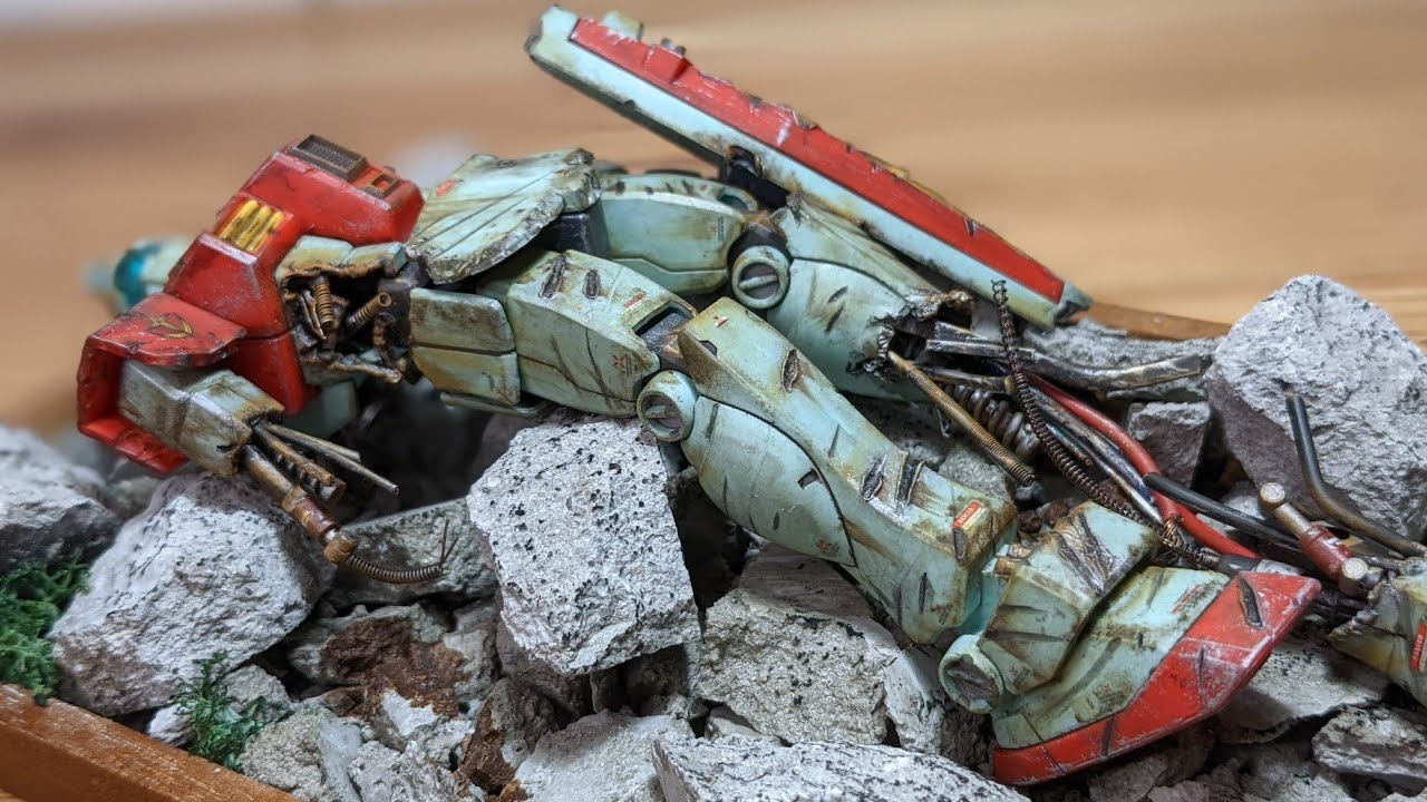 ガンプラダメージ加工を練習するにはジムが適任な理由　gunpla　diorama【ガンプラ兄妹解説】