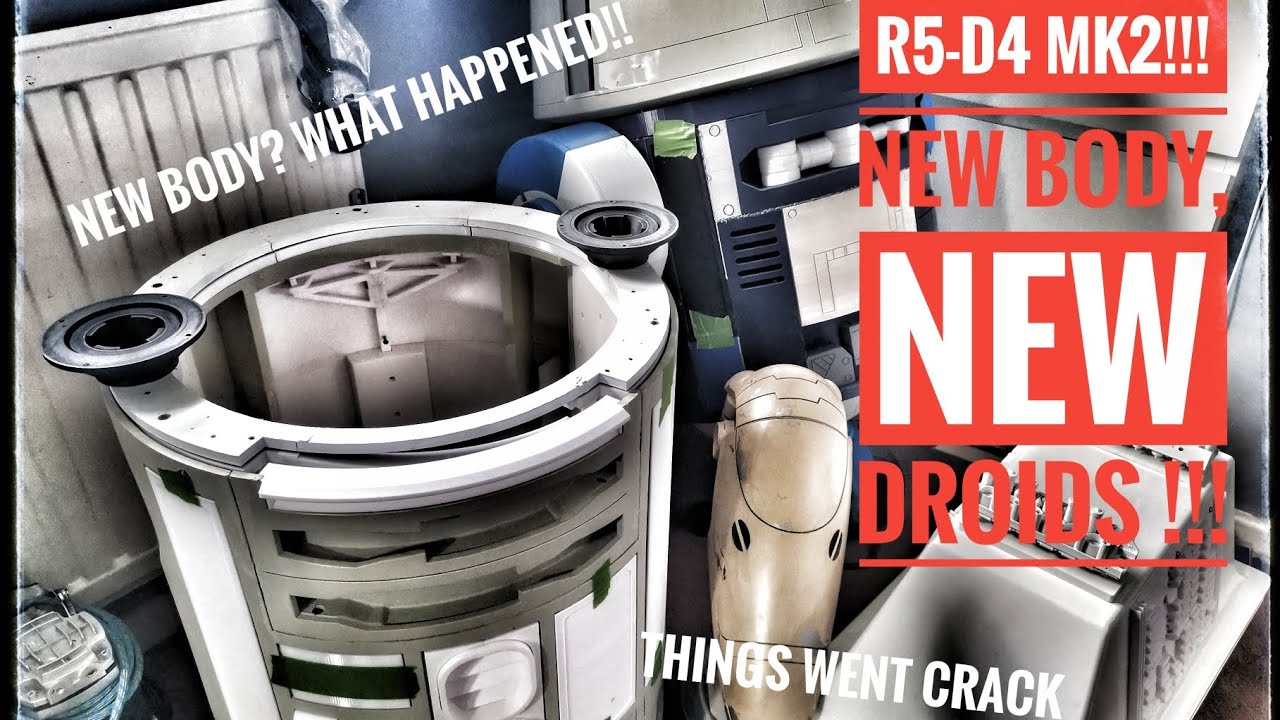 R5-D4 mk2 and new droids!!!! whats happened to the old R5??? things went crack