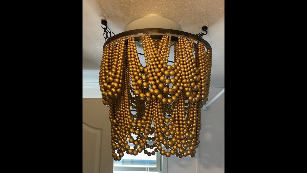 Wooden Bead Chandelier