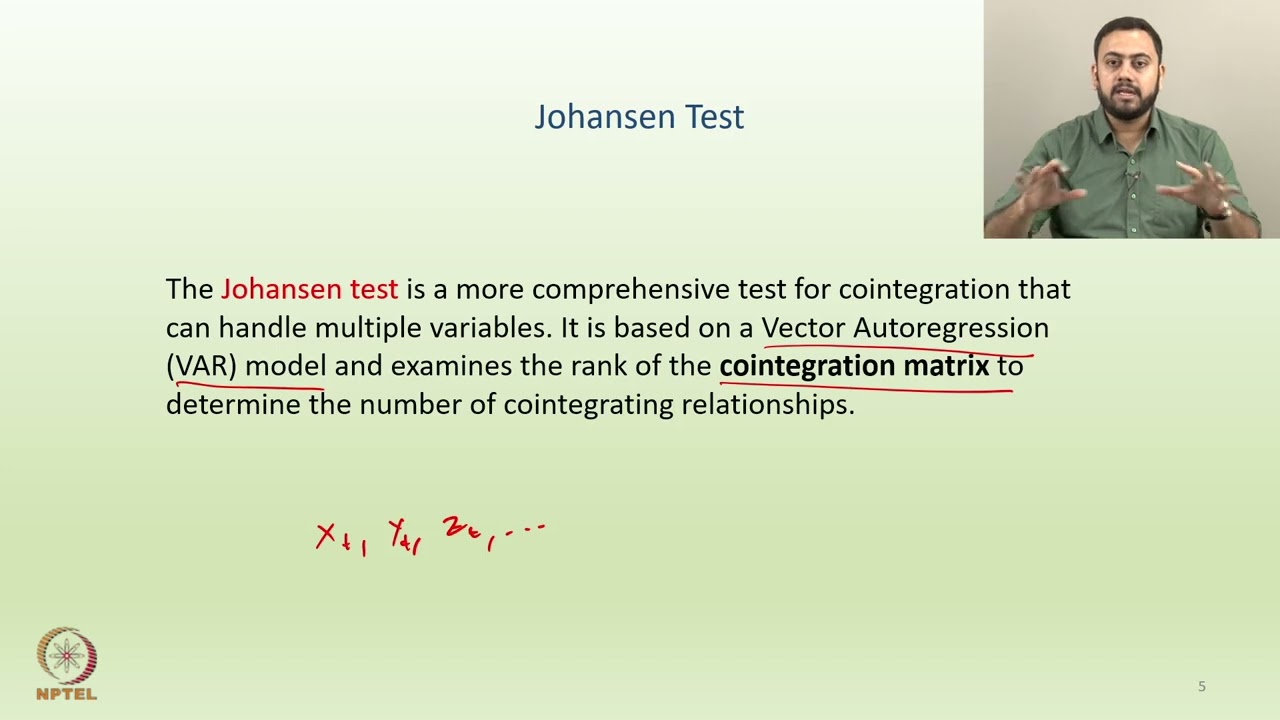 Week 08: Lecture 38: Tests for Cointegration