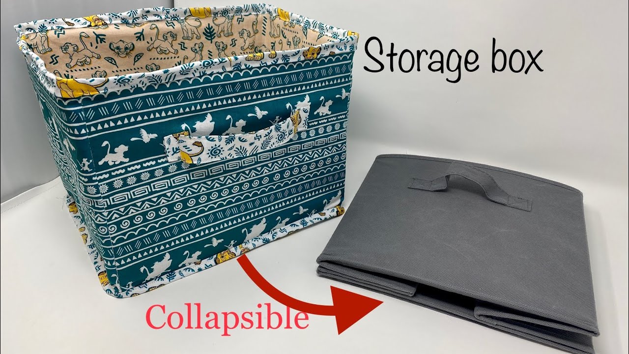 Collapsible storage box sewing tutorial | How to make a collapsible storage box diy