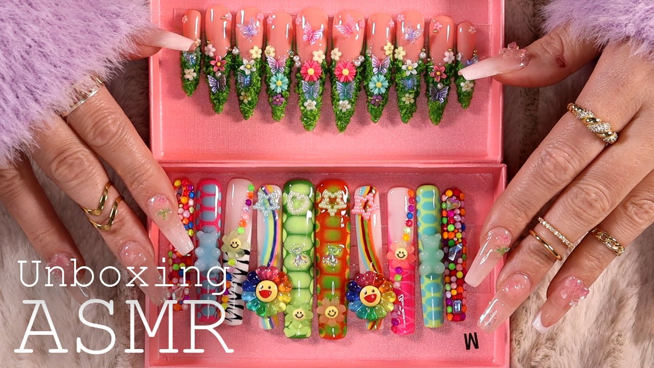 ASMR Lovful XXL Nails Haul (🎧 soft spoken, tapping, scratching)