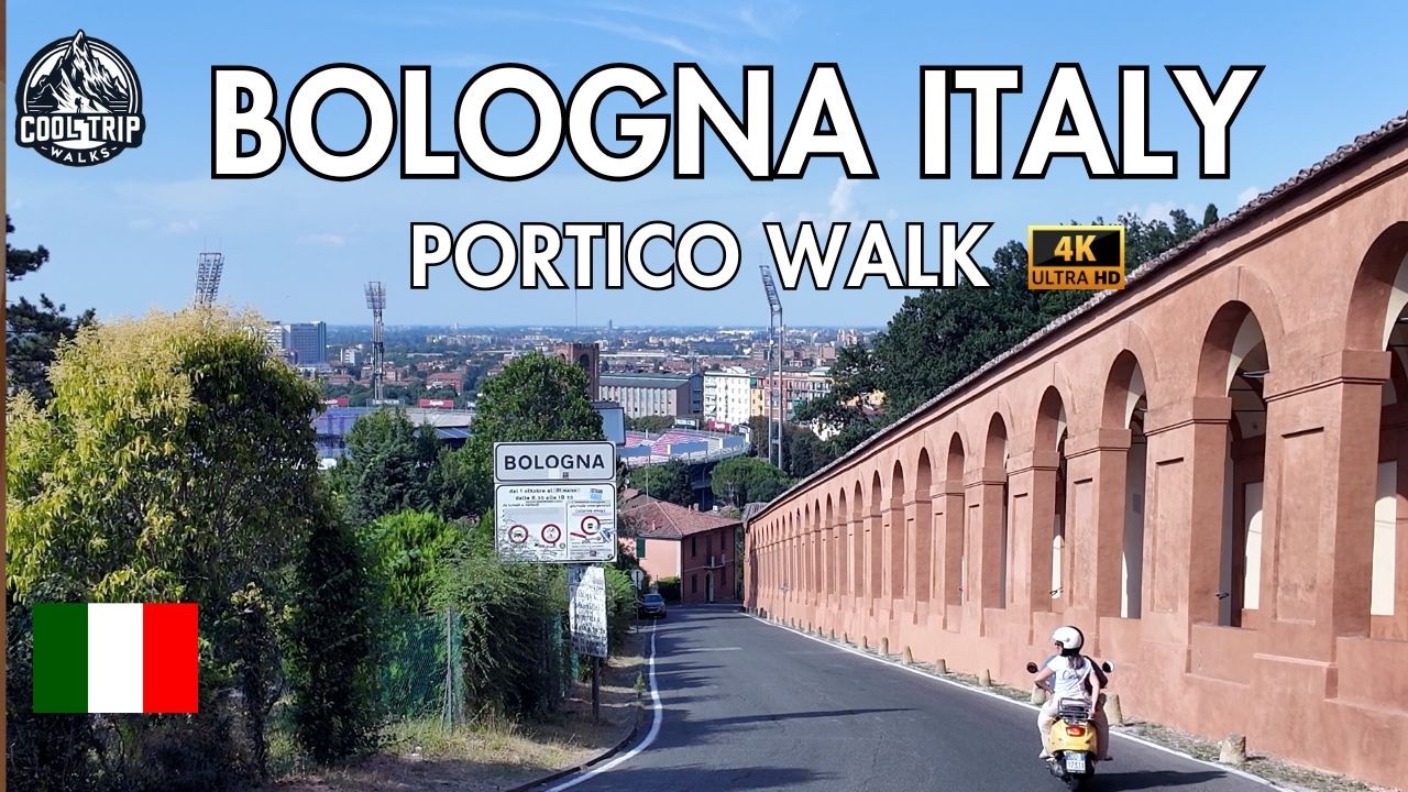🇮🇹 Walk Bologna, Italy [4K] - Portico Walk from Sanctuary di San Luca - Virtual Walk